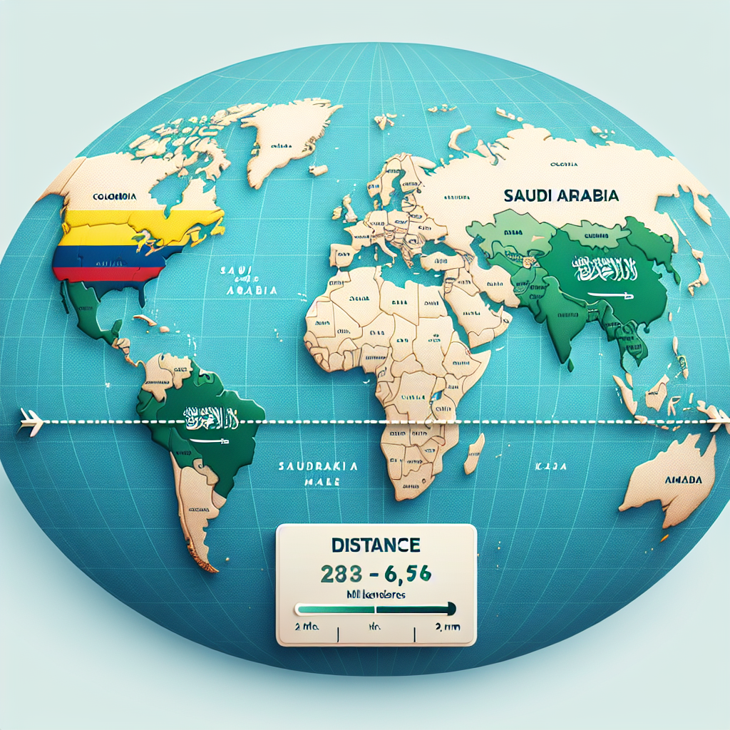 distancia de colombia a arabia saudita